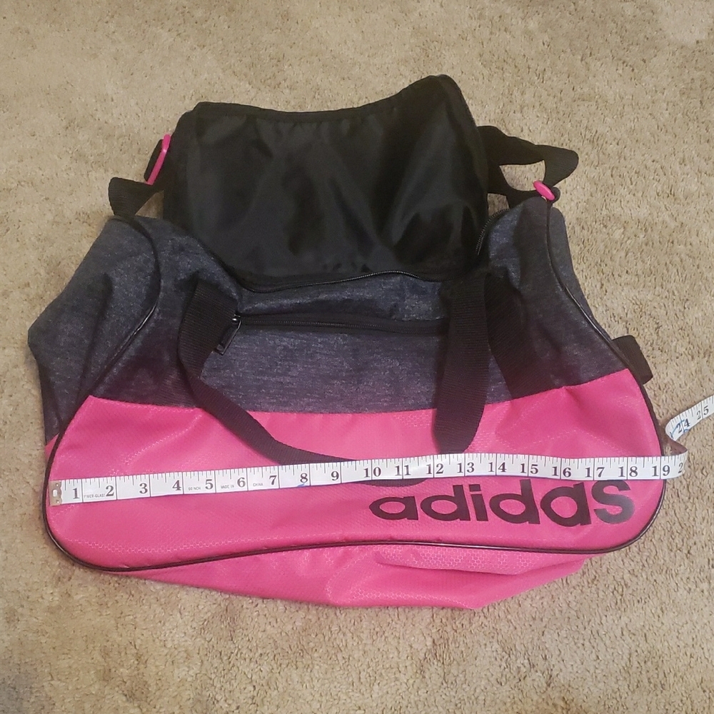 Adidas Pink and Gray Duffle Bag